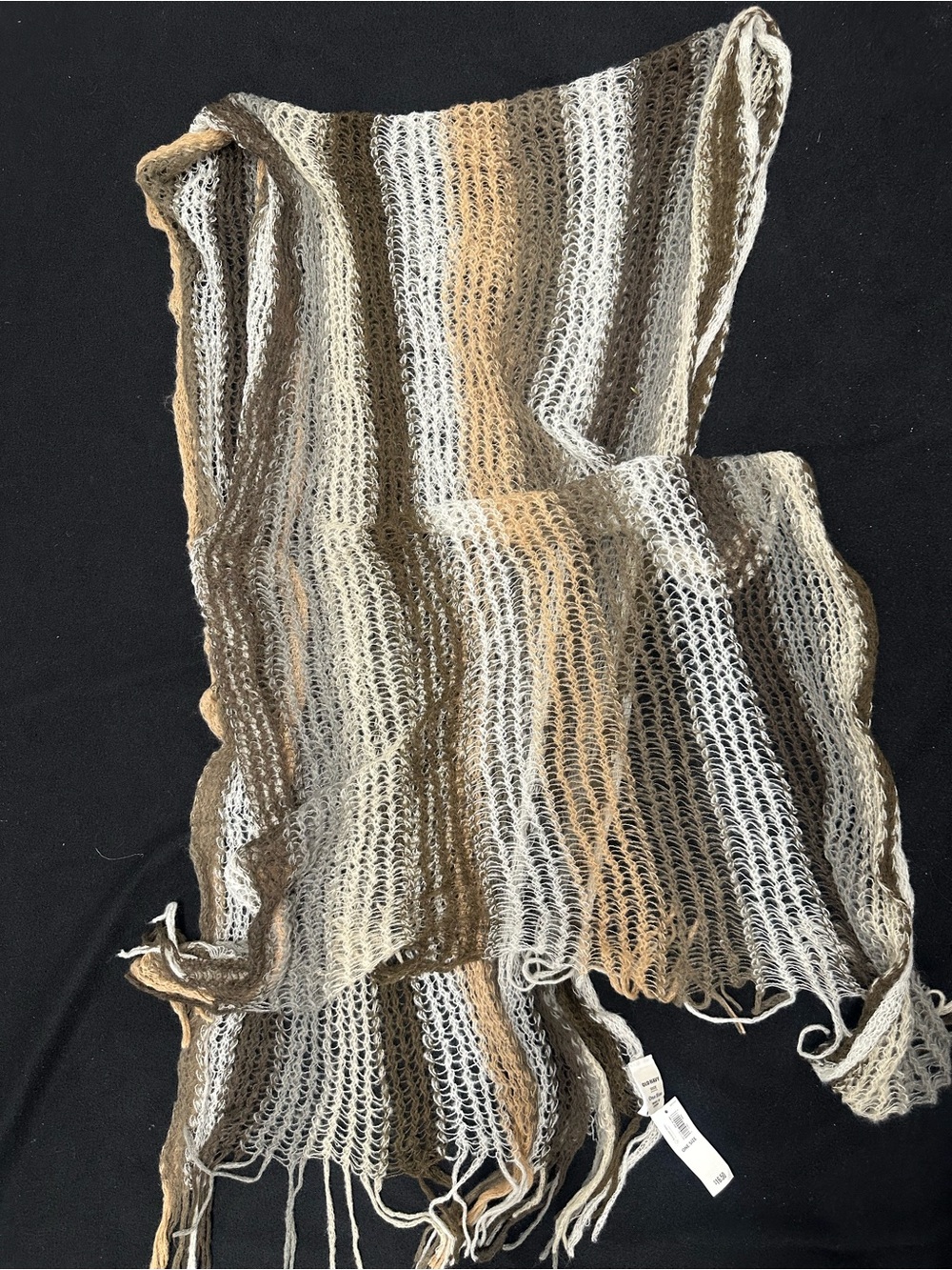 Old Navy Striped Neutral Knit Throw Scarf
